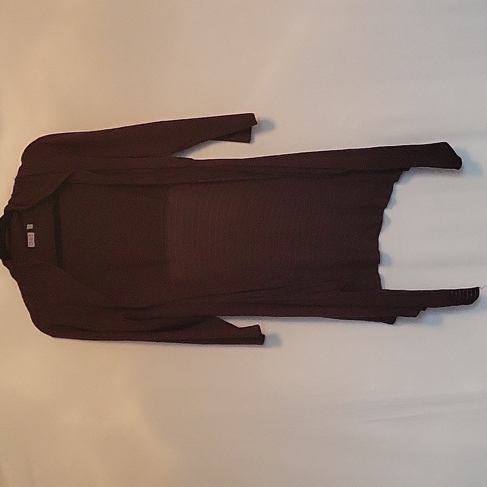 EUC Woman's Long Brown Ribbed Cardigan